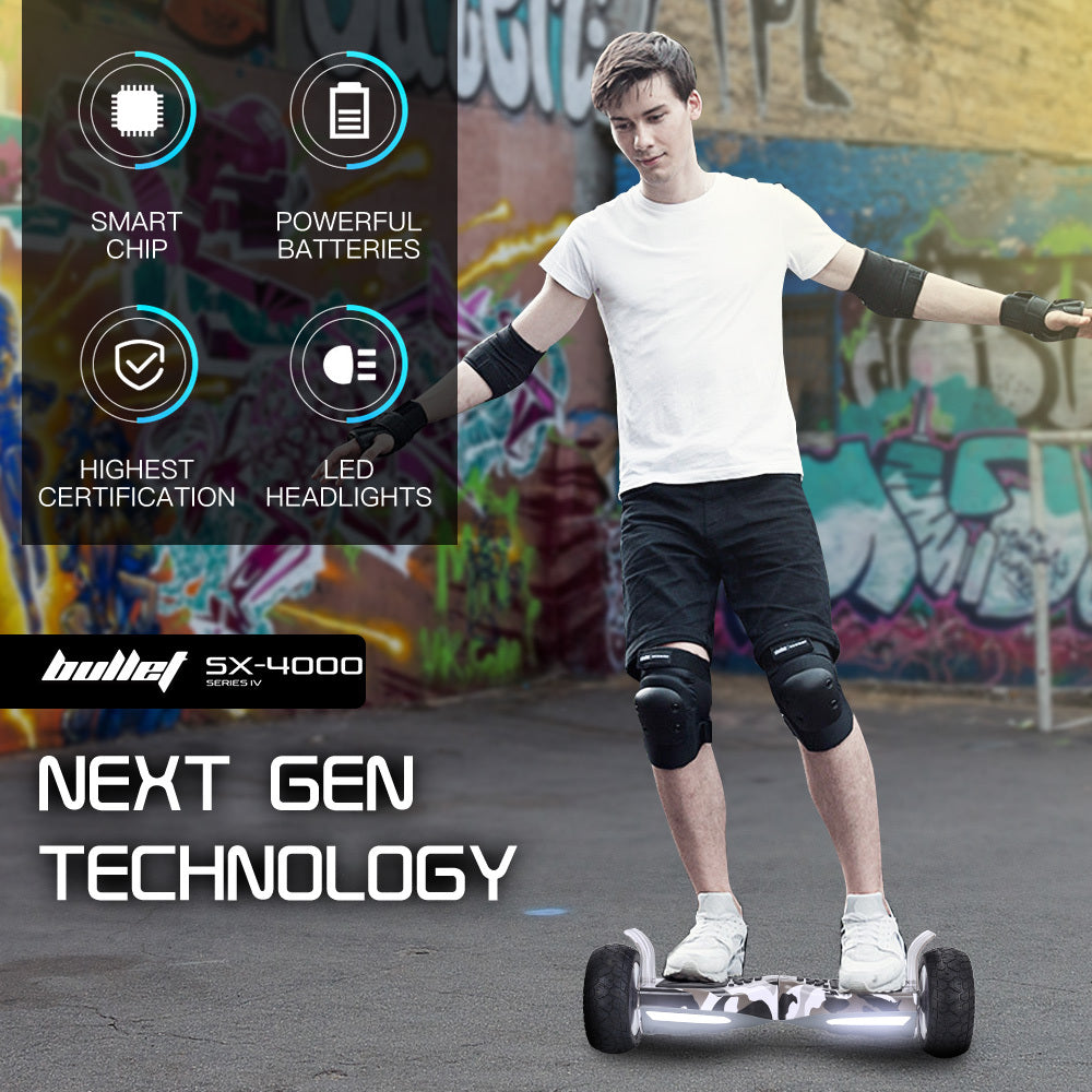 NNEMB SX-4000 Hoverboard Scooter, 8.5' Wheels, 700W Brushless, Superior Self Balancing System, UL Certified, LED Lights, Carry Bag, Camo-1