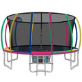 NNEDSZ 16FT Trampoline Round Trampolines With Basketball Hoop Kids Present Gift Enclosure Safety Net Pad Outdoor Multi-coloured-0