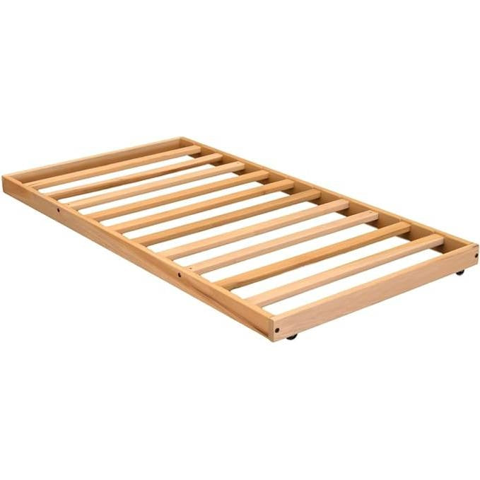Twin size Solid Wood Roll-Out Trundle Bed Frame - Made in USA-0