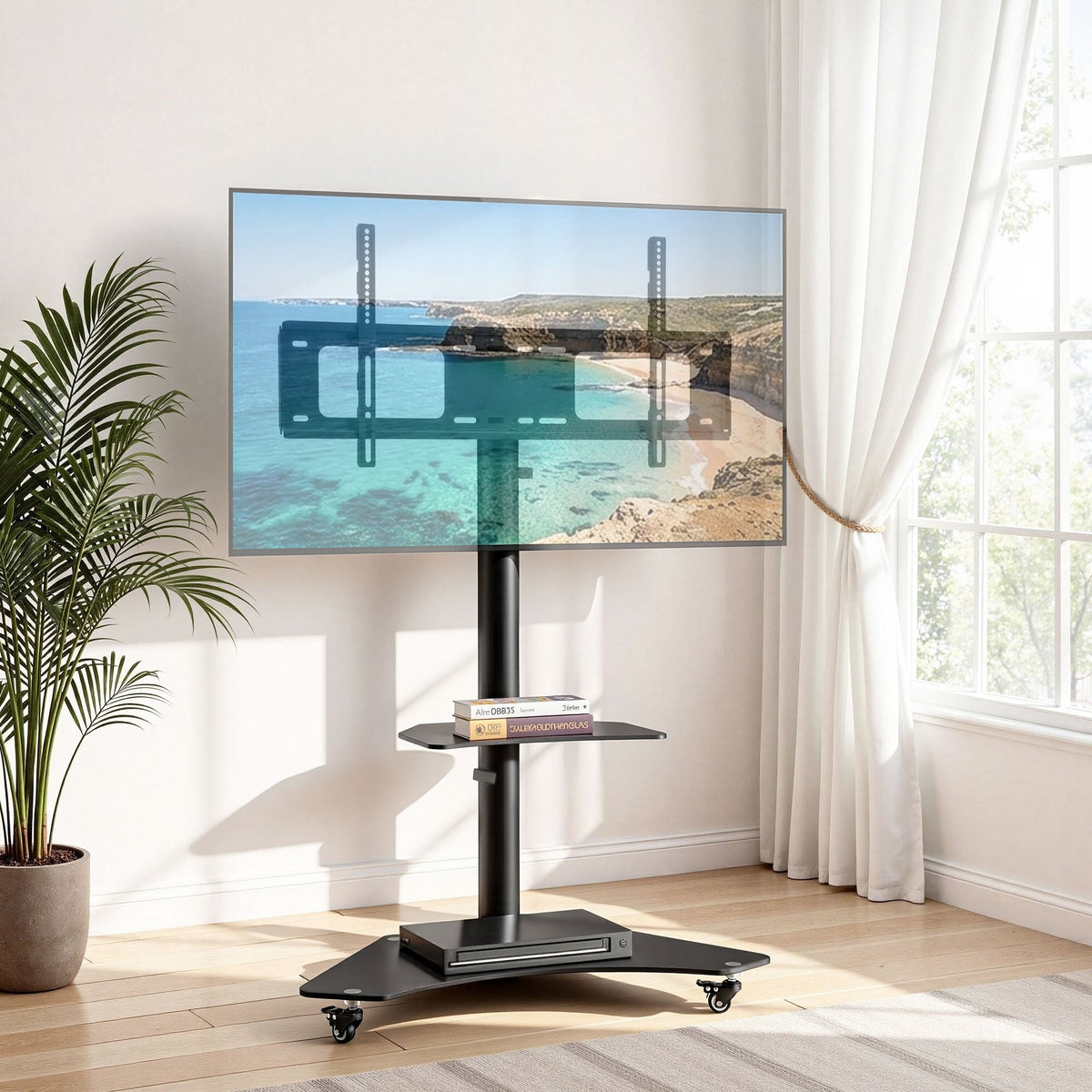 Artiss 40-100" TV Stand Mount Bracket Universal Adjustable Height with Wheels-0