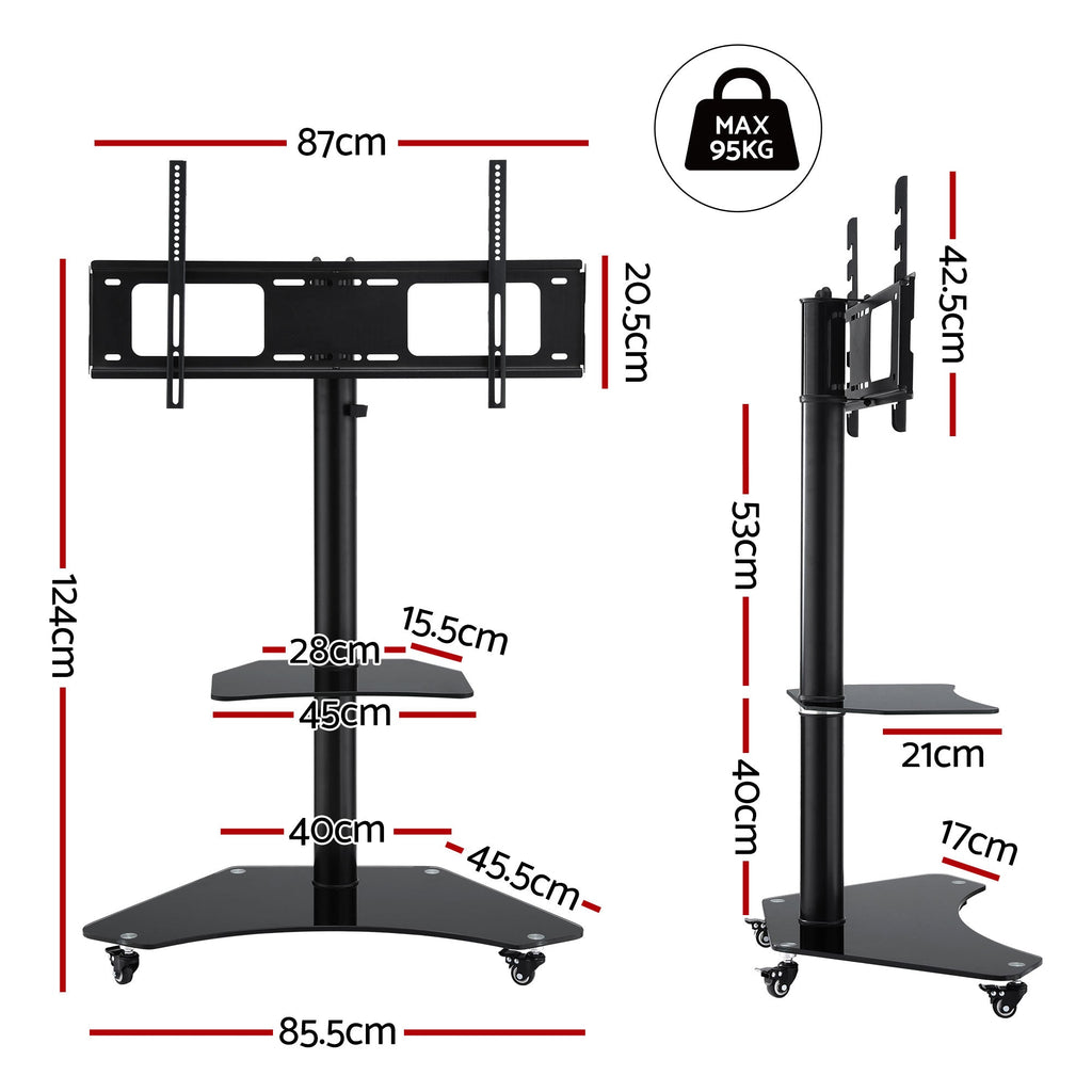 Artiss 40-100" TV Stand Mount Bracket Universal Adjustable Height with Wheels-3
