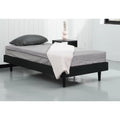 Twin size Mid-Century Modern Platform Bed Frame in Black Wood Finish-0