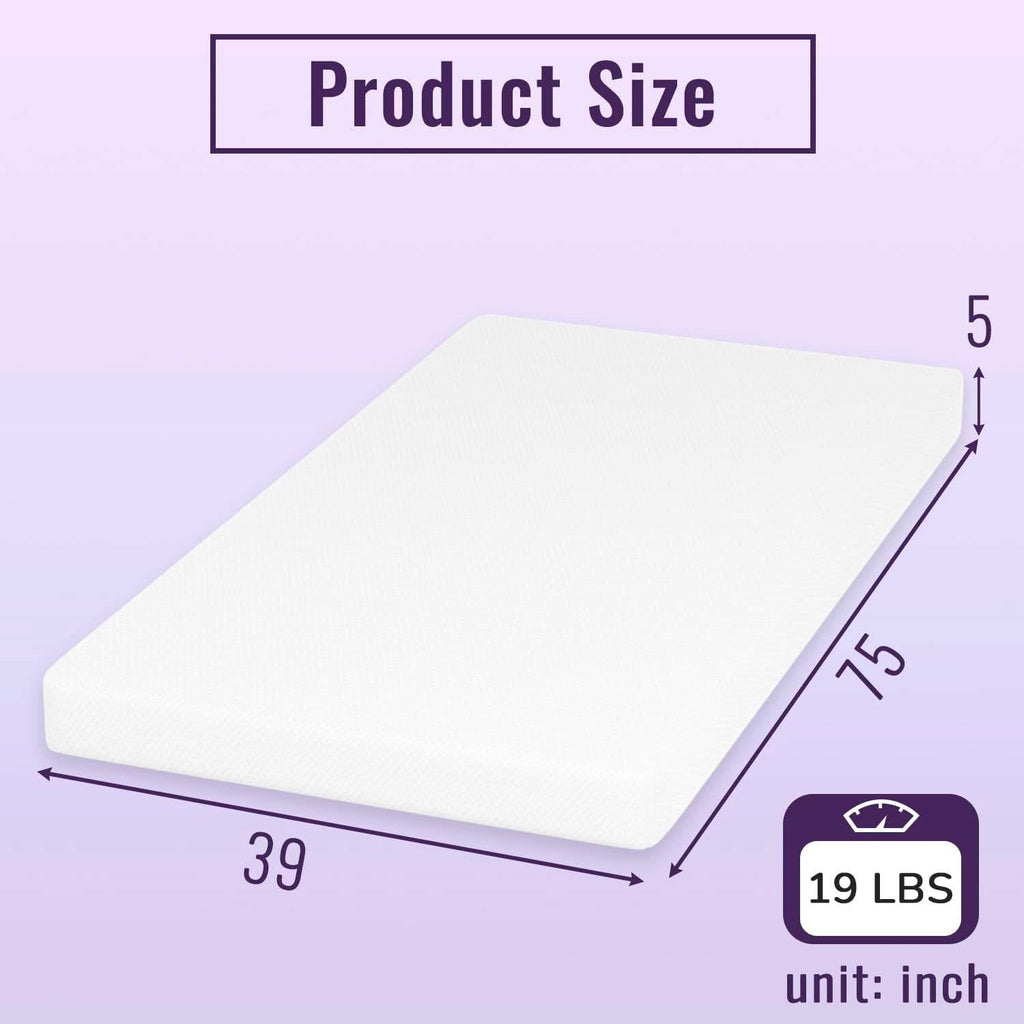 Twin size 5-inch Charcoal Infused Memory Foam Mattress with Removable Cover-4