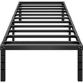 Twin 18-inch Heavy Duty Black Metal Platform Bed Frame-0