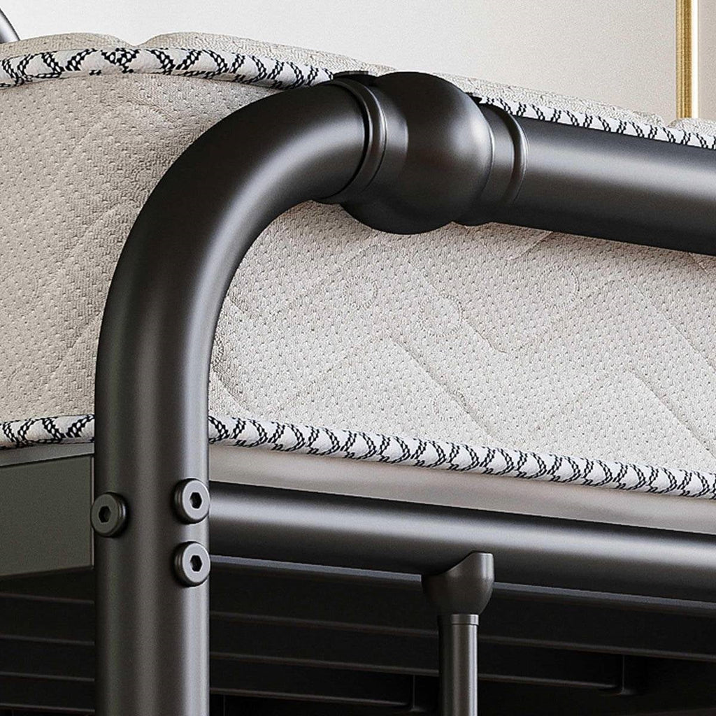 Twin Size Industrial Vintage Heavy Duty Steel Slat Bed Frame-3