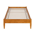 Twin size Solid Hardwood Platform Bed Frame in Natural Wood Finish-0