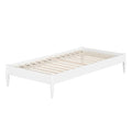 Twin Size Solid Hardwood Victorian Style White Platform Bed-0
