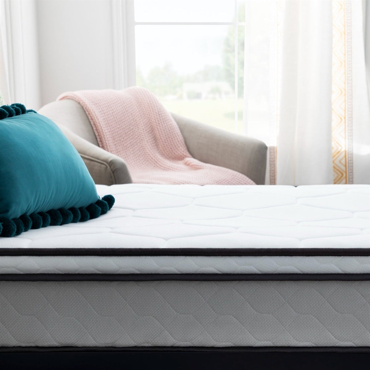 Twin XL size 8-inch Plush Memory Foam Innerspring Hybrid Mattress-1