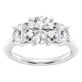 AGI Certified 2 CTW Classic Three-Stone Round Lab-Grown Diamond Engagement Ring – G/VS – 14K White Gold Over Sterling-0