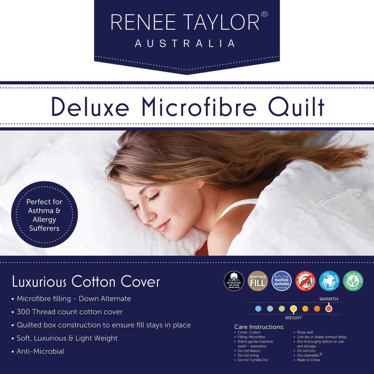 NNEDSZ 600 GSM Deluxe High Loft Quilt With Cotton Cover Premium Microfiber Filling by Renee Taylor King-0