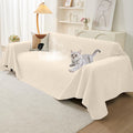 71" x 150"Couch Protector from Cat Claws, Waterproof Couch Cover Anti Slip,Couch Cover 3 Cushion Sofa Washable,Anti-Scratch Pet Sofa Cover Heavy Duty - Beige-0