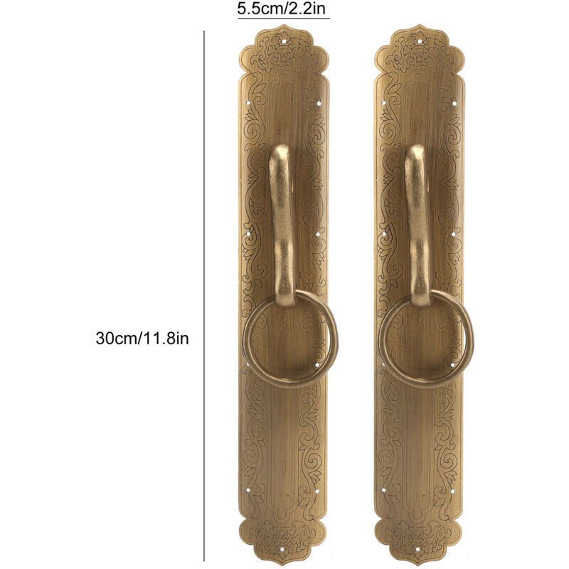 Chinese Style Door Ring Brass Handle Antique Door Handle Furniture Hardware-3