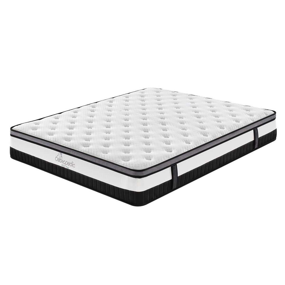 NNEDSZ  Euro Top Mattress Pocket Spring Medium Firm Hybrid Design Bed 30CM - King Single - White-0