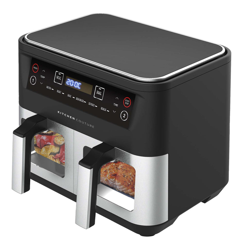 NNEDSZ Kitchen Couture Dual View 2 x 5 Litre (10 Litre) Air Fryer Stainless Steel-2