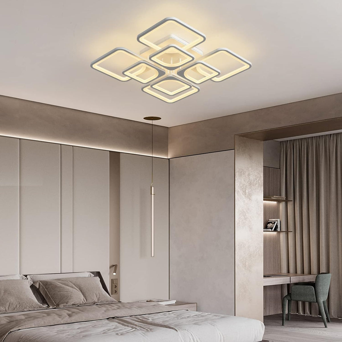 NNEDSZ Modern LED Ceiling Light Dimmable with Remote Control-3