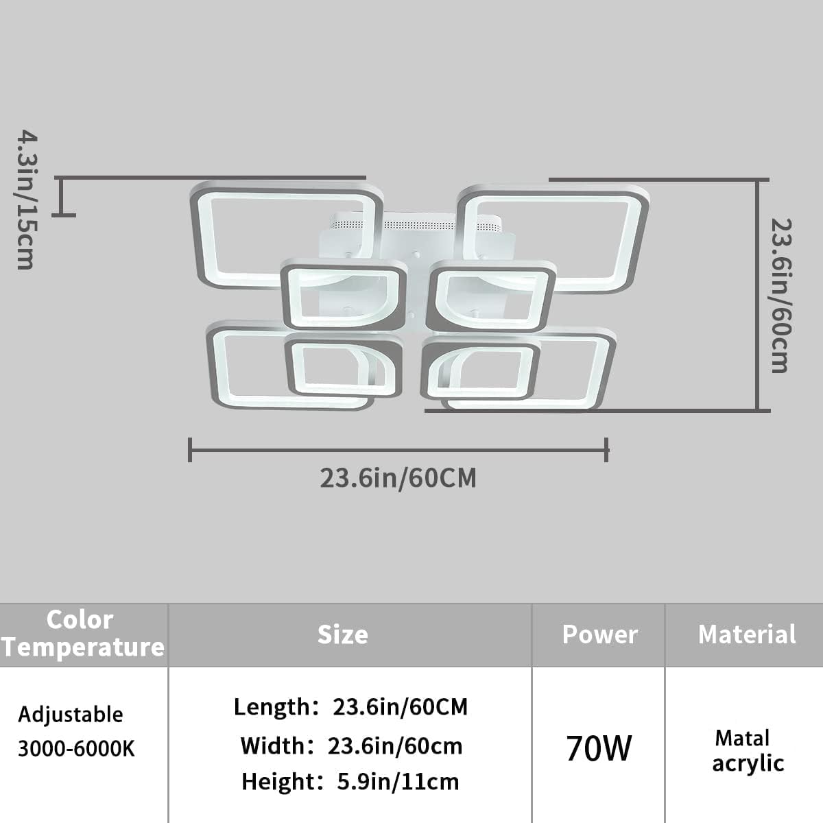 NNEDSZ Modern LED Ceiling Light Dimmable with Remote Control-4