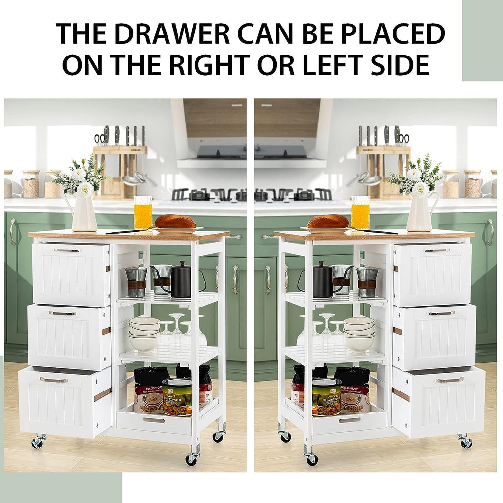 NNEDSZ Kitchen Island on Wheels with Storage-3