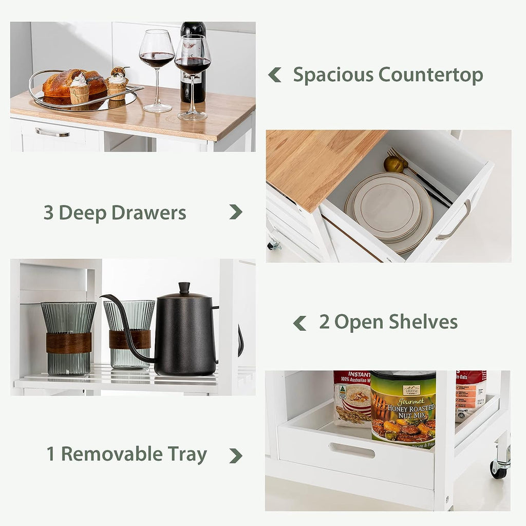 NNEDSZ Kitchen Island on Wheels with Storage-4