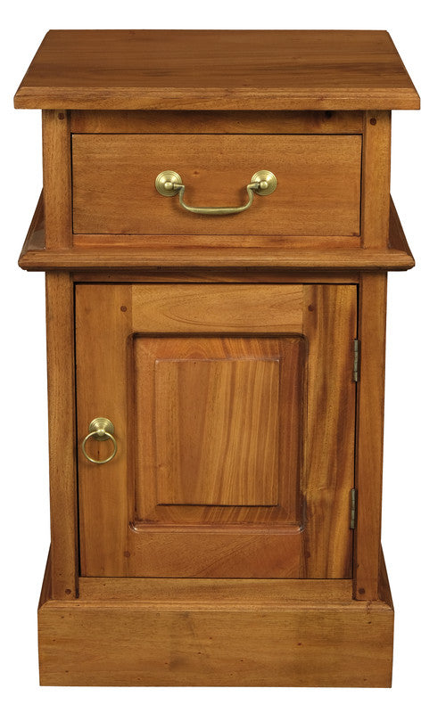 NNEDSZ 1 Solid Door 1 Drawer Bedside (Light Pecan)-0