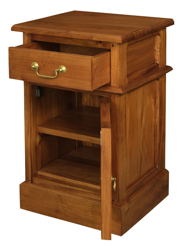 NNEDSZ 1 Solid Door 1 Drawer Bedside (Light Pecan)-1