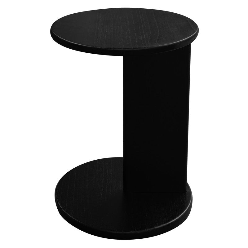 NNEDSZ Brentwood Round Solid Timber Lamp Table (Black)-1