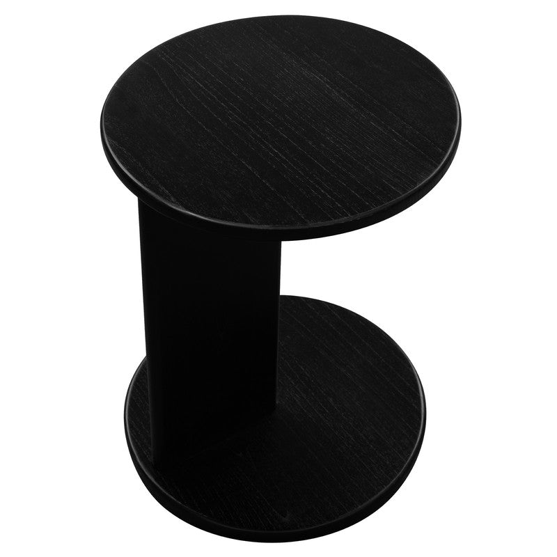 NNEDSZ Brentwood Round Solid Timber Lamp Table (Black)-2