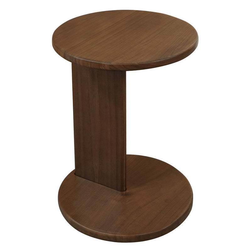 NNEDSZ Brentwood Round Solid Timber Lamp Table (Walnut)-2