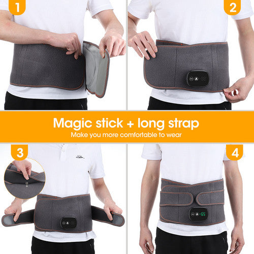 NNEDSZ Electric Dual Infrared Light Heat Back Massager Waist Brace Lumbar Support Belt-2