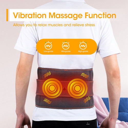 NNEDSZ Electric Dual Infrared Light Heat Back Massager Waist Brace Lumbar Support Belt-3