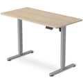 FORTIA Sit To Stand Standing Desk, 120x60cm, 72-118cm Electric Height Adjustable, Light Oak Style Desktop Silver Frame-0