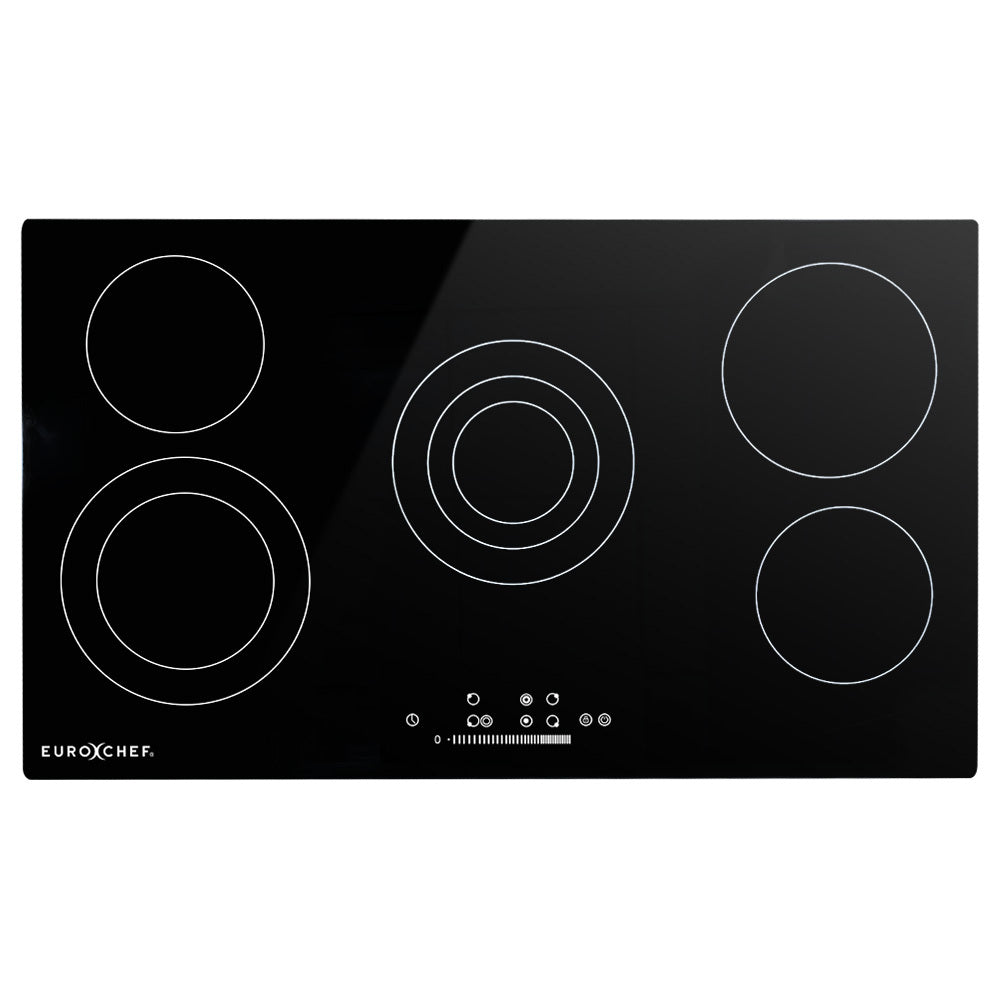 EuroChef 90cm 5 Zone Ceramic Cooktop, 8900W Electric, FlexiZone Adjustable Size Hobs, Touch Controls-0
