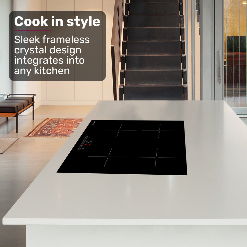 EuroChef 60cm 4 Zone Induction Cooktop, 6800W Electric, Touch Controls-3