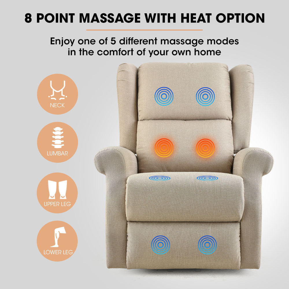 NNEDSZ FORTIA Electric Recliner Lift Heat Chair for Elderly, Massage, Heat Therapy, Aged Care, Beige-4