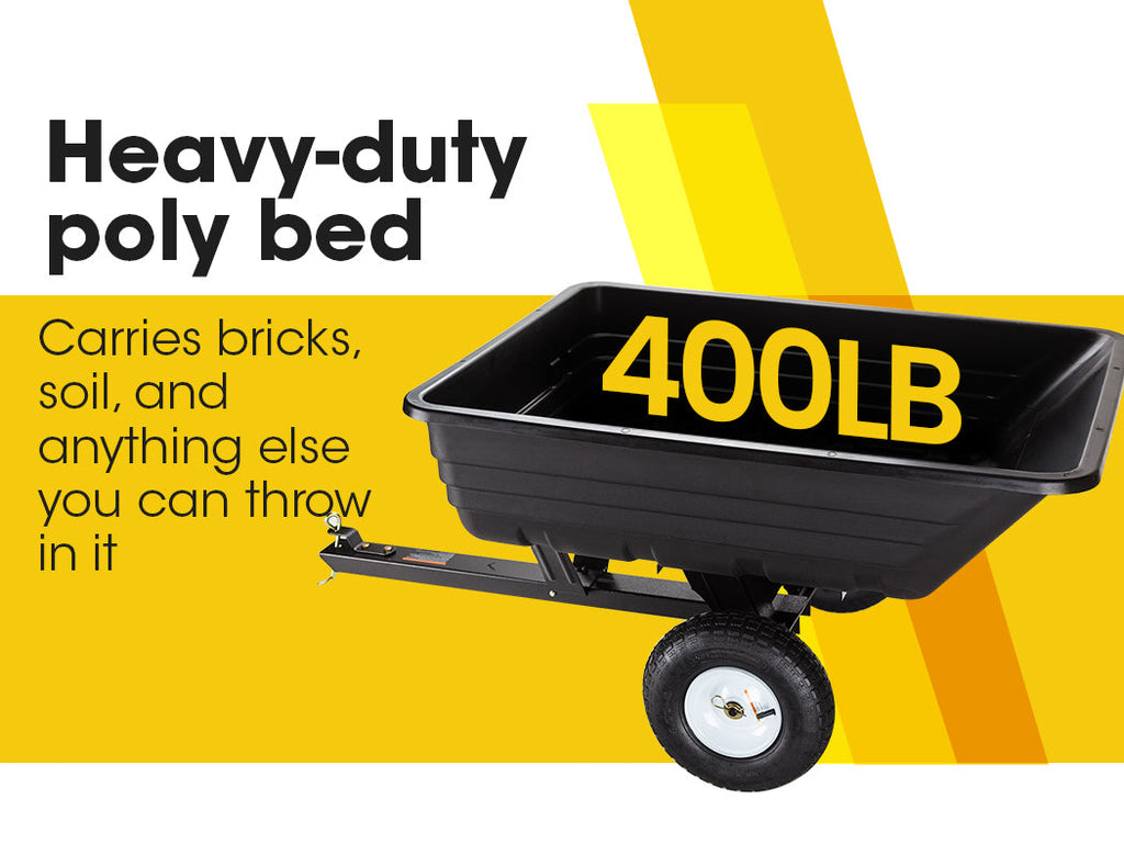 NNEDSZ PLANTCRAFT 400LBS Poly Dump Cart Garden Tip Trailer TTow Quad ATV Ride-3