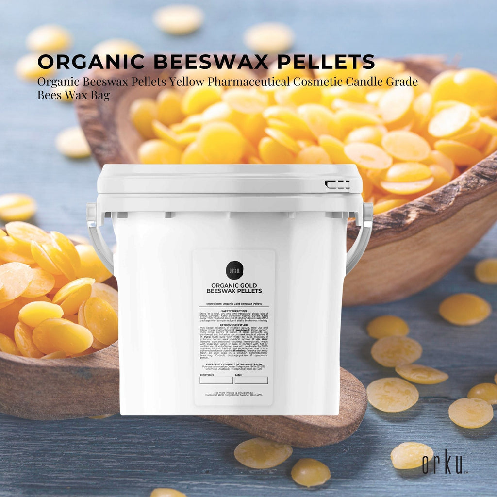 NNEDSZ 2.5Kg Tub Organic Beeswax Pellets Pharmaceutical Cosmetic Candle Yellow Bees Wax-3