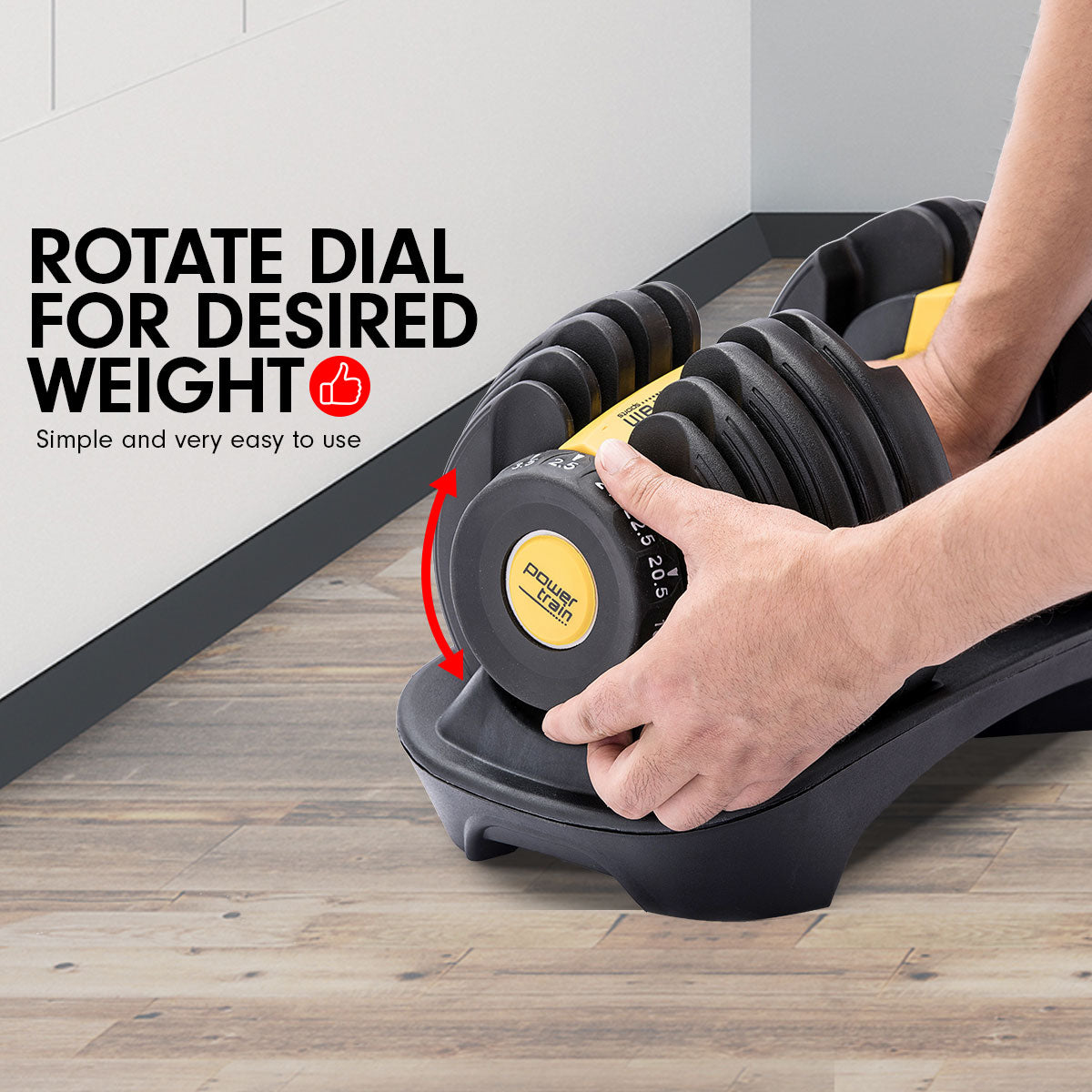 NNEDSZ 1x 24KG  Adjustable Home Gym Dumbbell - Gold-2