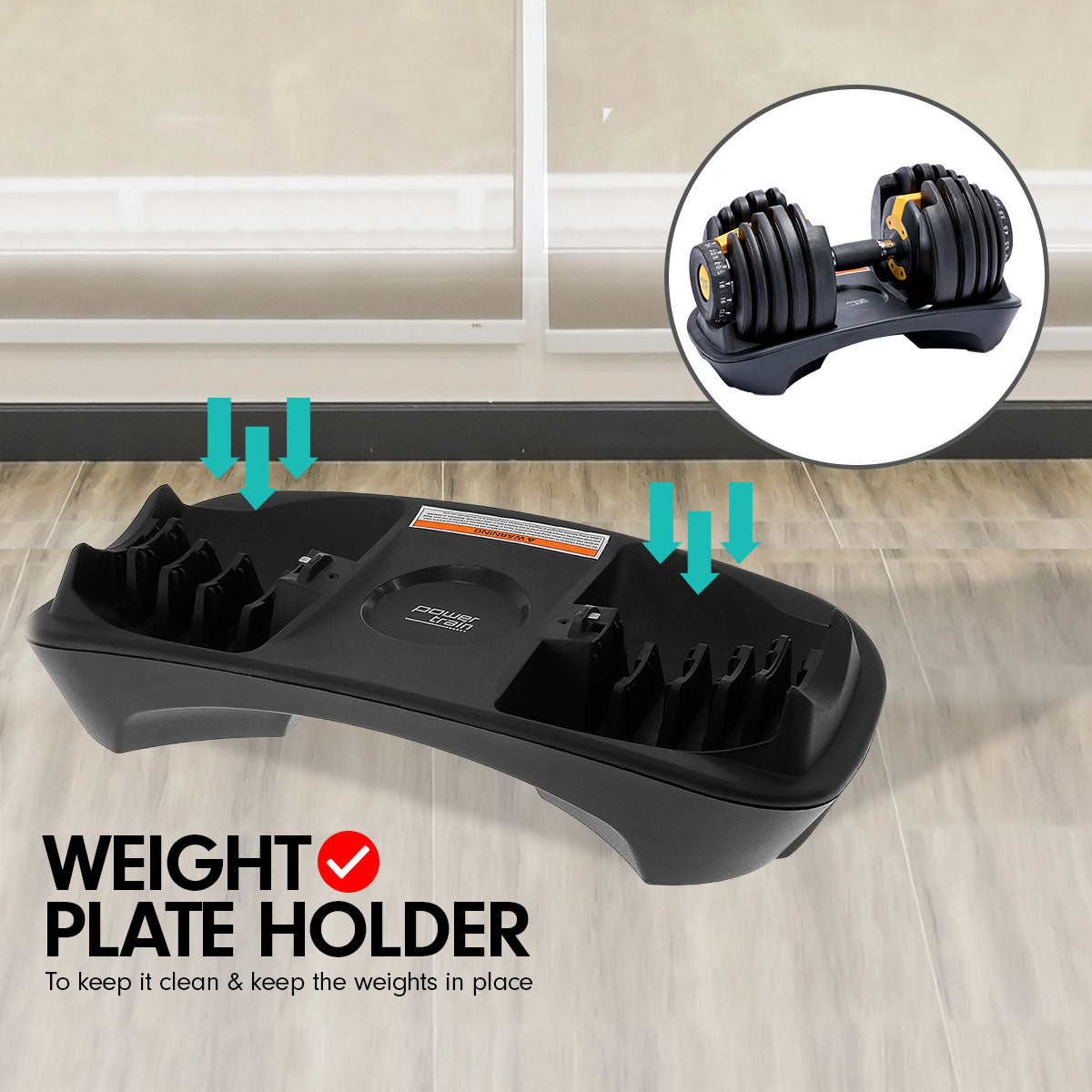 NNEDSZ 1x 24KG  Adjustable Home Gym Dumbbell - Gold-3