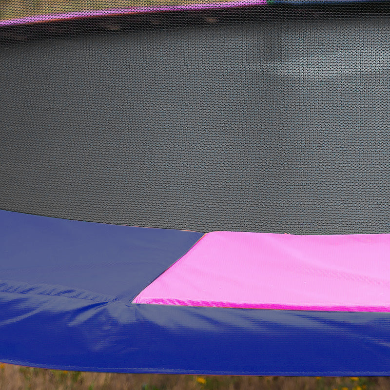 NNEDSZ 14ft Trampoline Free Ladder Spring Mat Net Safety Pad Cover Round Enclosure - Rainbow-3