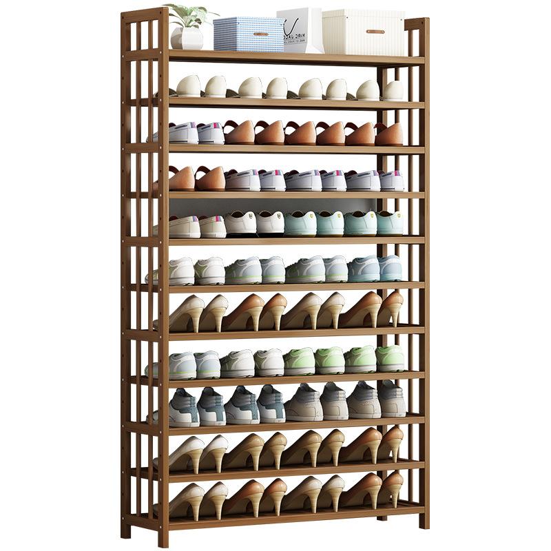 NNEDSZ 8 Tier Tower Bamboo Wooden Shoe Rack Corner Shelf Stand Storage Organizer-2