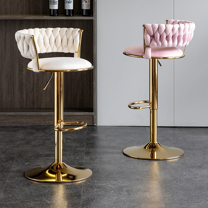 NNEDSZ SERENITà Ivory Velvet Seat Kitchen Breakfast Bar Stools Counter Height Barstools with Back Cushioned Chairs for Home Bar x2-2