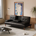 NNEDSZ 3 Seater Adjustable Sofa Bed With Cup Holder Black-0