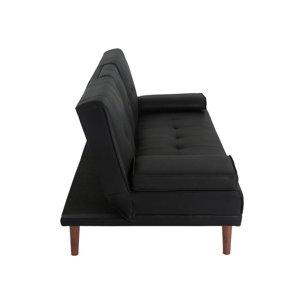 NNEDSZ 3 Seater Adjustable Sofa Bed With Cup Holder Black-4