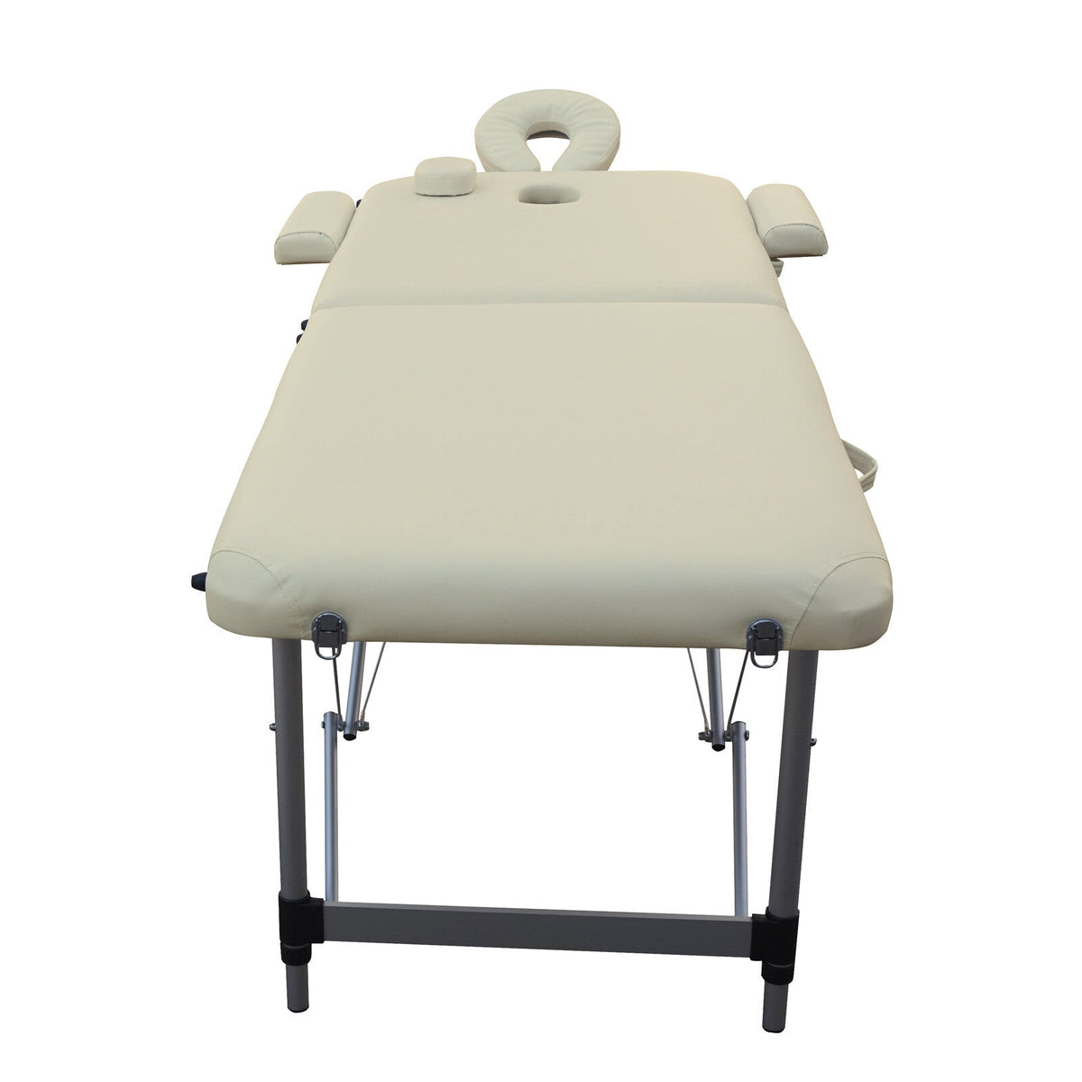 NNEDSZ YES4HOMES 2 Fold Portable Aluminium Massage Table Massage Bed Beauty Therapy Beige-3