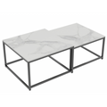 NNEDSZ Interior Ave - Ciest Square Nested Coffee Table Set - White Marble Stone-0