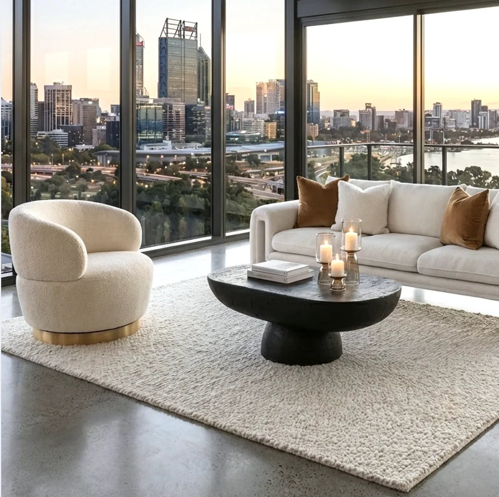 Interior Ave - Luna Swivel Armchair - Vanilla Oat-1