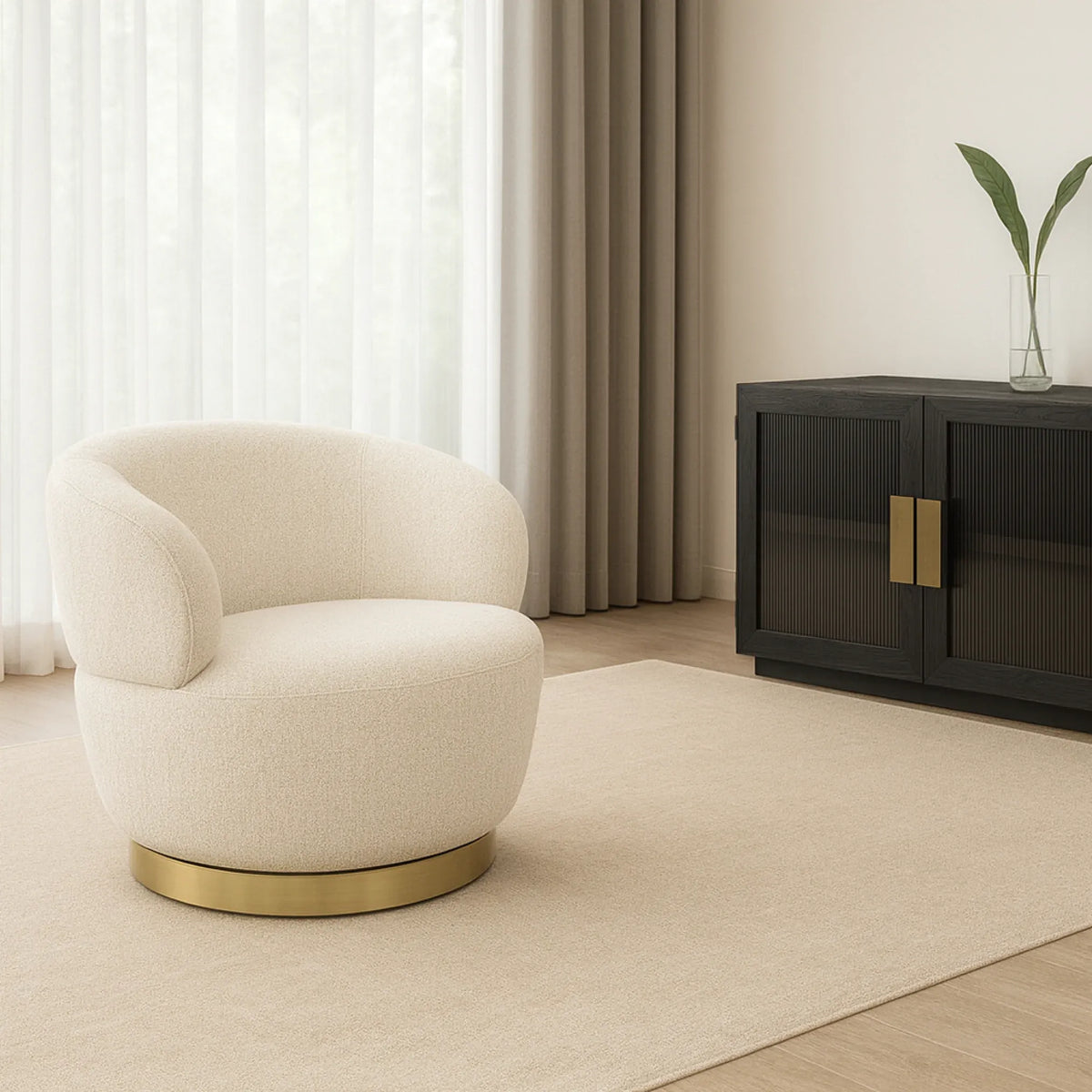 Interior Ave - Luna Swivel Armchair - Vanilla Oat-4