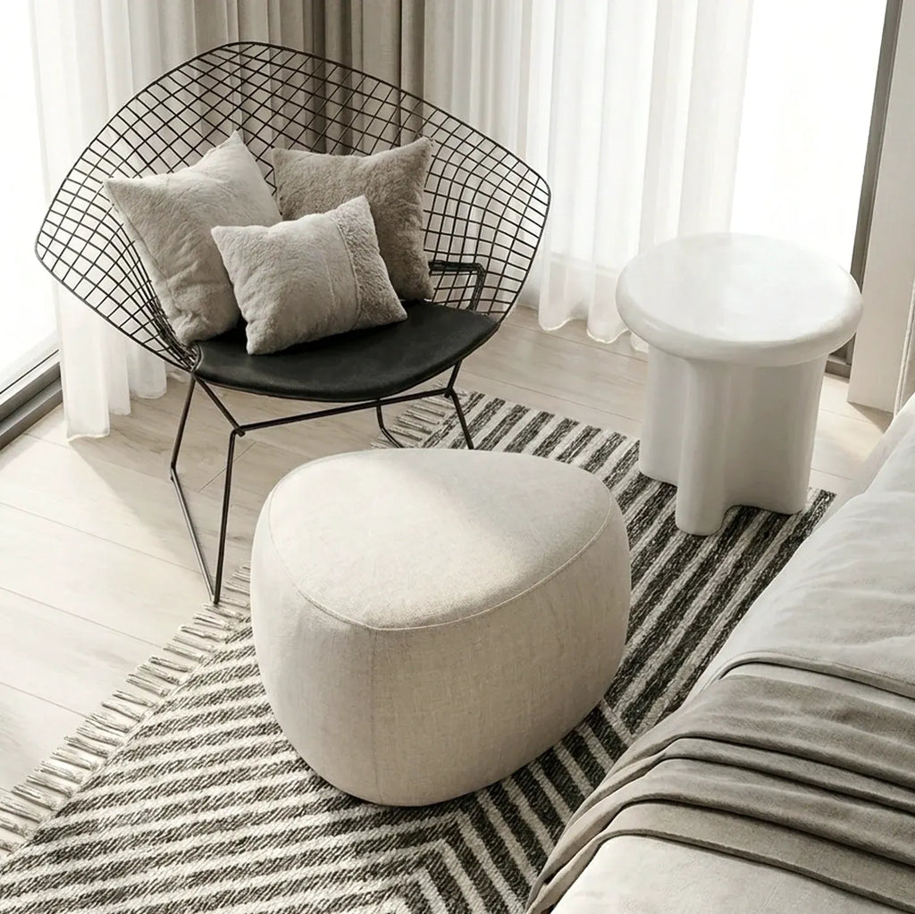 Interior Ave - Cove Pebble Ottoman - Vanilla-0