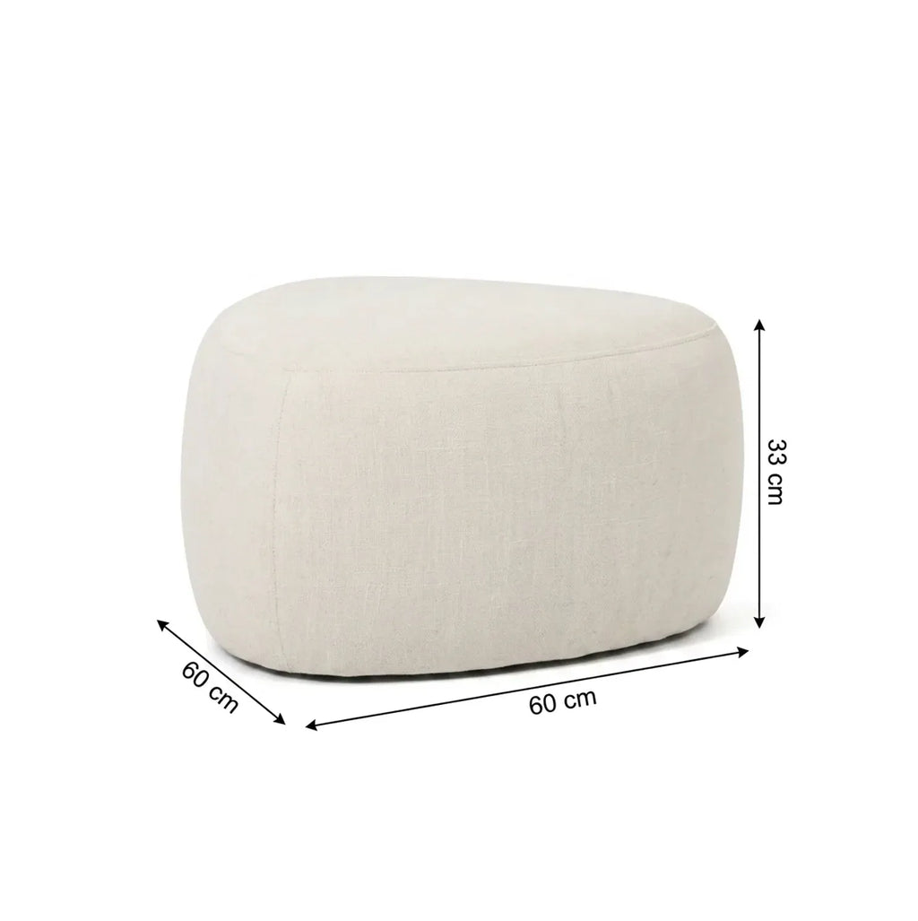 Interior Ave - Cove Pebble Ottoman - Vanilla-2