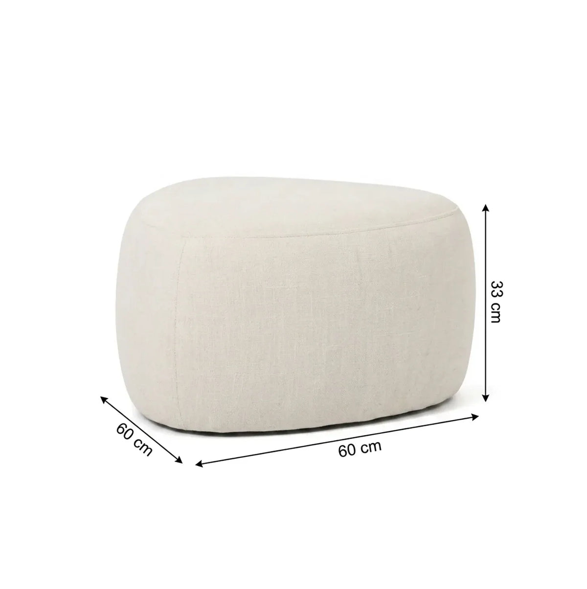 Interior Ave - Cove Pebble Ottoman - Vanilla-2