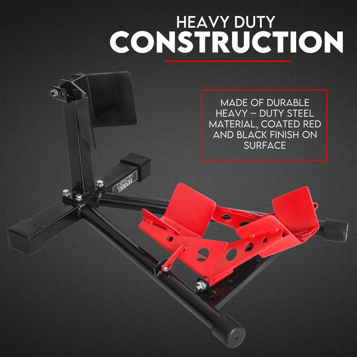 NNEDSZ Heavy Duty Motorcycle Motorbike Stand Front Wheel Chock Trailer Transport-1